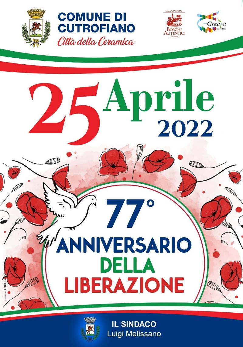25 APRILE 2022: 77° ANNIVERSARIO DELLA LIBERAZIONE