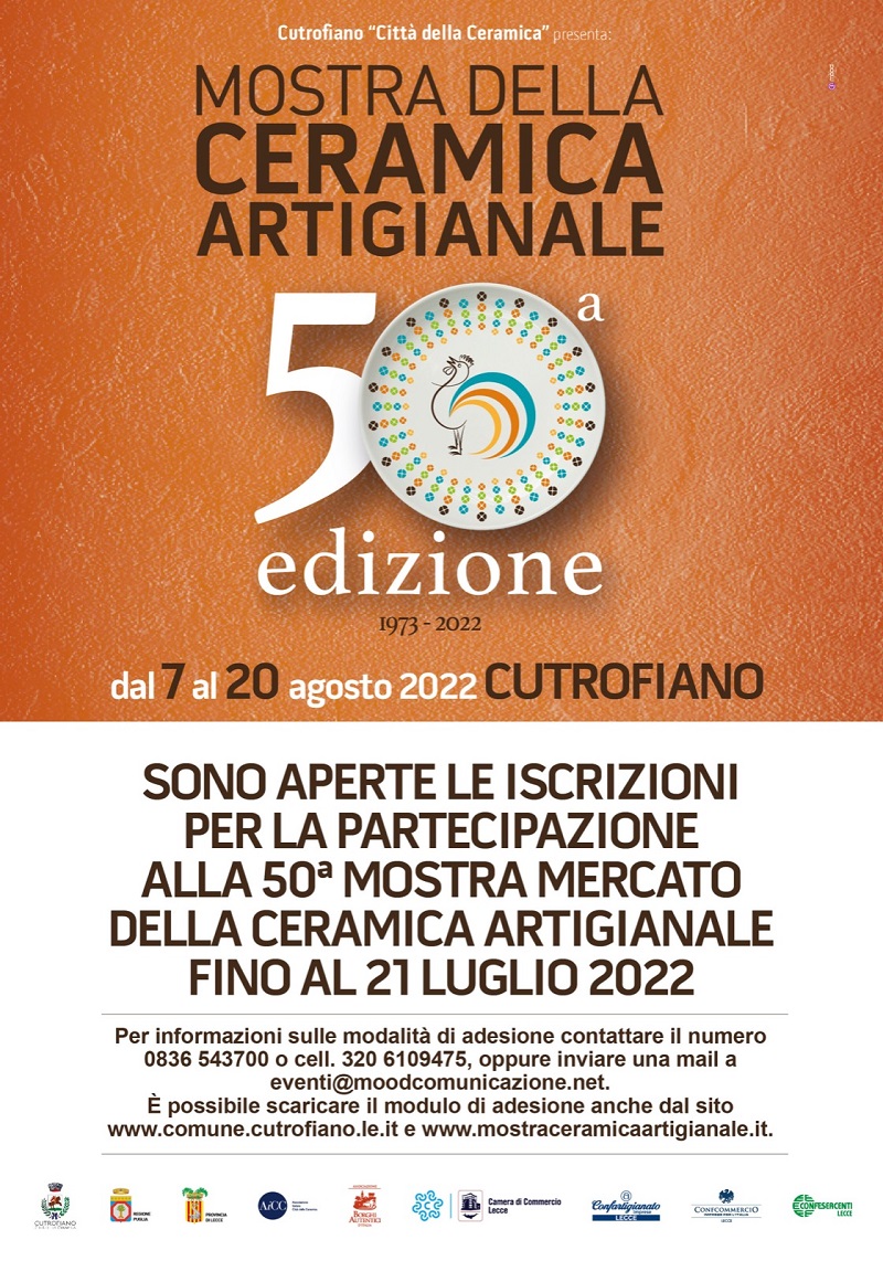 MODULO DI ADESIONE ALLA 50ESIMA MOSTRA MERCATO DELLA CERAMICA ARTIGIANALE CHE SI TERRA' DAL 07 AL 20 AGOSTO 2022