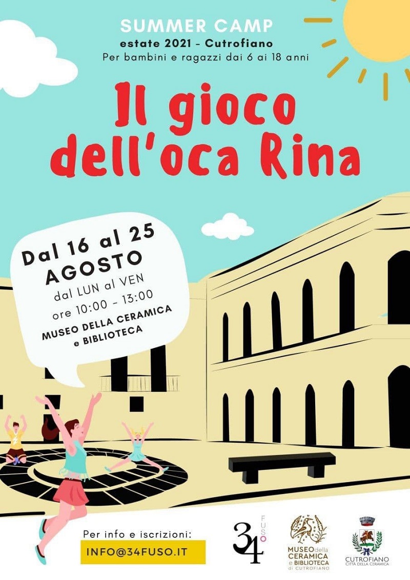 SUMMER CAMP 2021: DAL 16 AL 25 AGOSTO PRESSO LA BIBLIOTECA SI TERRA' "IL GIOCO DELL'OCA RINA"