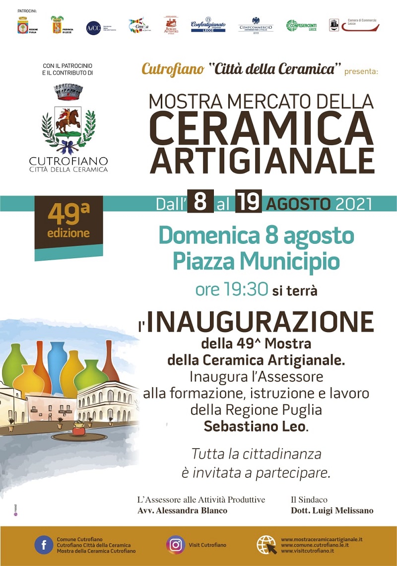 INAUGURAZIONE DELLA 49^ EDIZIONE DELLA MOSTRA DELLA CERAMICA ARTIGIANALE 2021