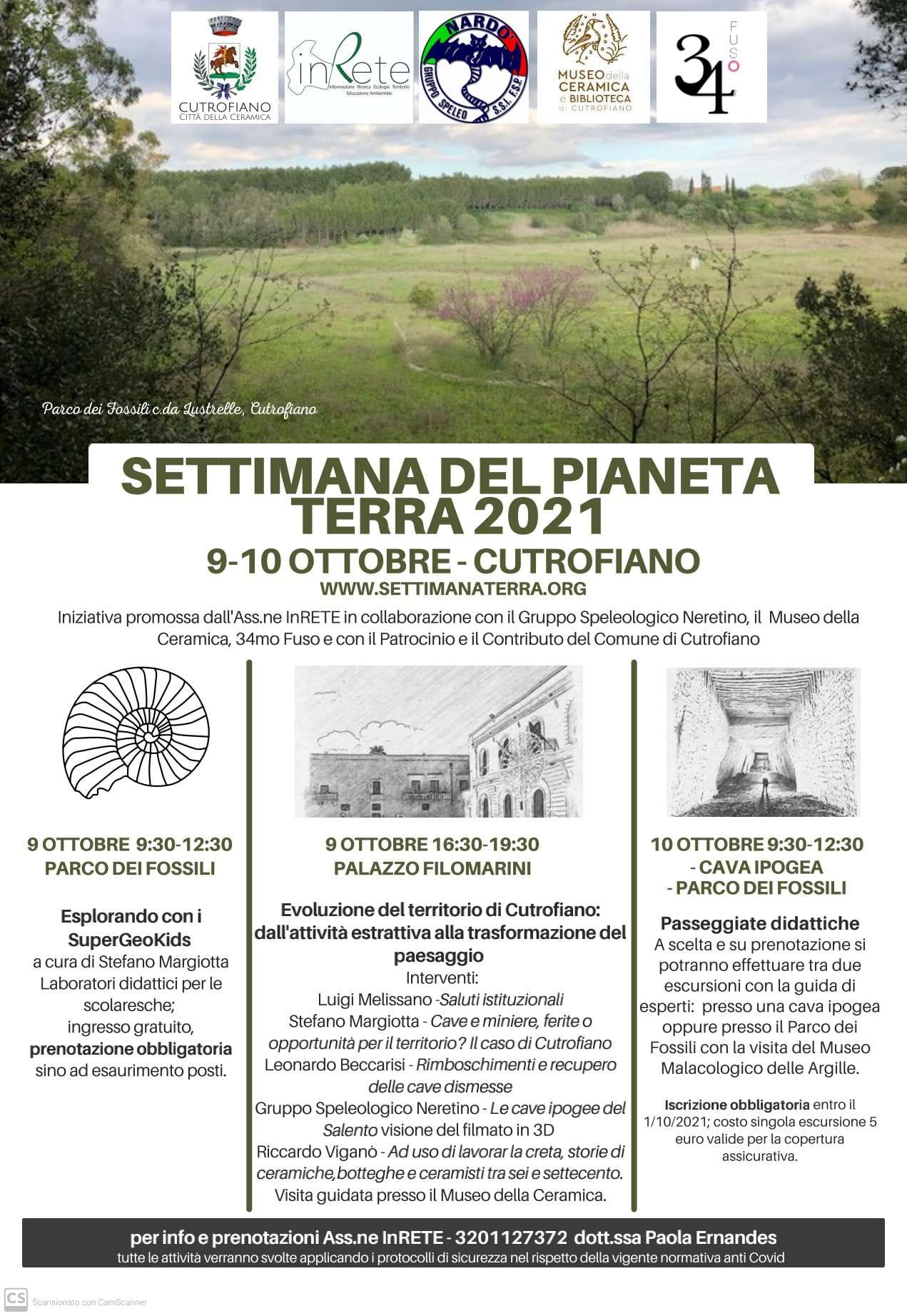 09-10 OTTOBRE - SETTIMANA DEL PIANETA TERRA 2021